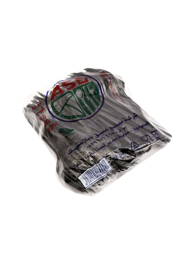 50-Piece Disposable Fork Set Black