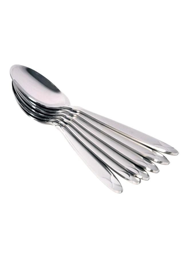 6-Piece Stainless Steel Dinner Spoon Set Silver 