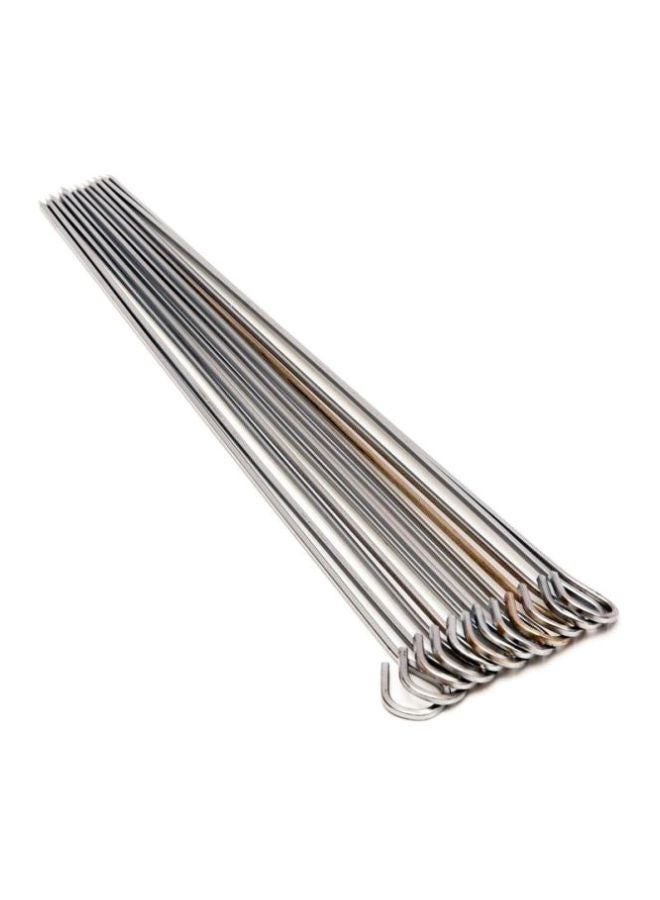 BASURRAH 12-Piece Barbecue Needle Silver/Gold 42cm 
