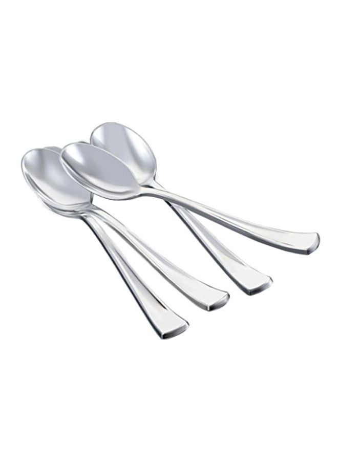 طقم ملاعق للاستخدام مرة واحدة مكون من 50 قطعة فضي