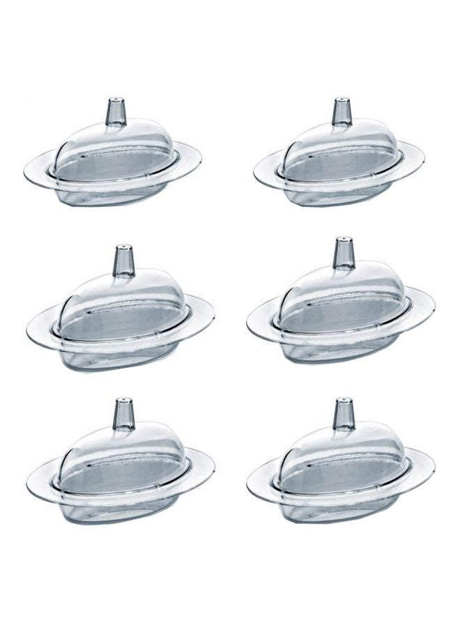 6-Piece Cupcake Liner With Cover Set Clear