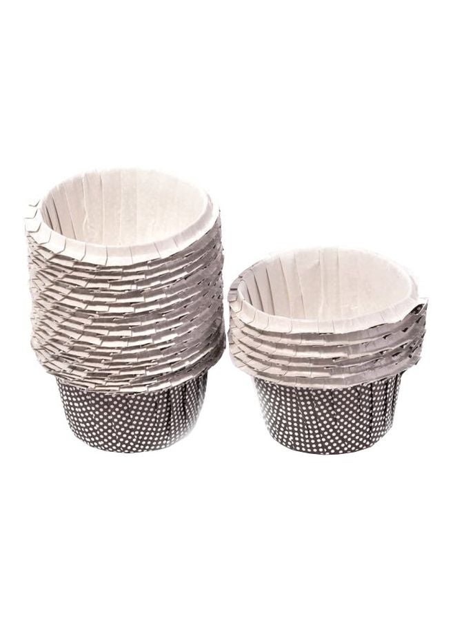 25-Piece Cupcake Liner Set White/Grey 