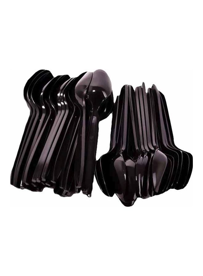 Generic 50-Piece Disposable Spoon Set Black 