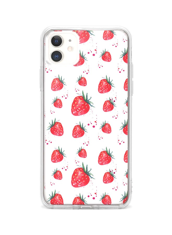غطاء حماية واق لهاتف أبل آيفون 11 الفراولة المنقطة