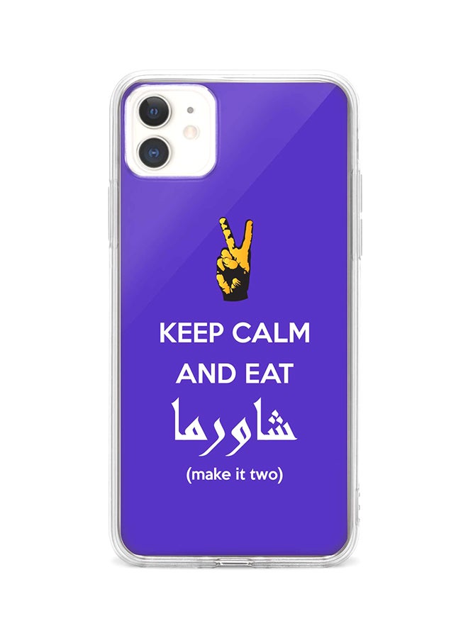 Stylizedd Protective Case Cover For Apple iPhone 11 Keep Calm And Eat Shawarma (Blue)