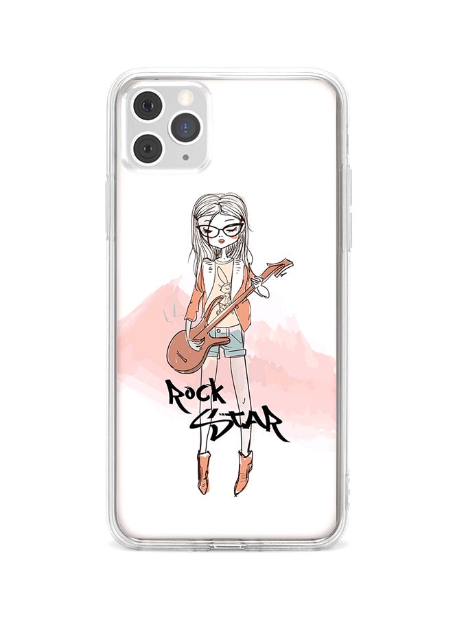 ستايلايزد غطاء حماية واقٍ لهاتف أبل آيفون 11 برو ماكس مزين برسمة فتاة نجمة روك