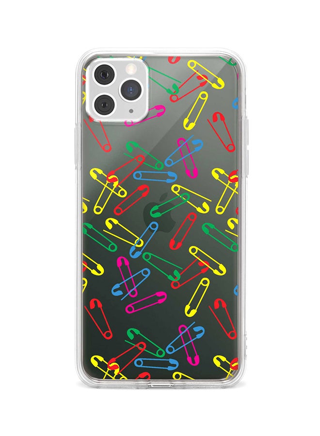 غطاء حماية واقي لهاتف أبل آيفون 11 برو مزين بنقش دبابيس الأمان