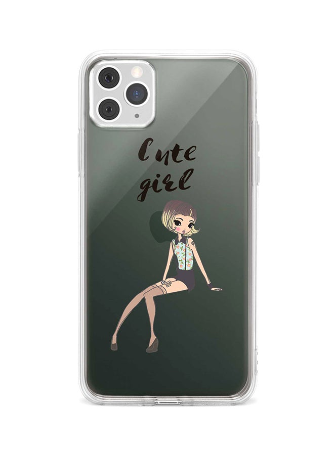 غطاء حماية واقٍ لهاتف أبل آيفون 11 برو ماكس عبارة "Shy Cute Girl"