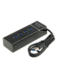 Generic 4-Port Portable USB 3.0 Hub With Splitter Adapter Cable Black 