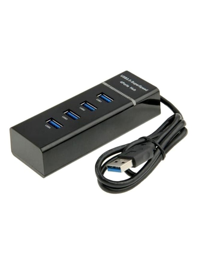 ماركة غير محددة كابل محول وموزع محمول مزود بعدد 4 منافذ USB 3.0 أسود 