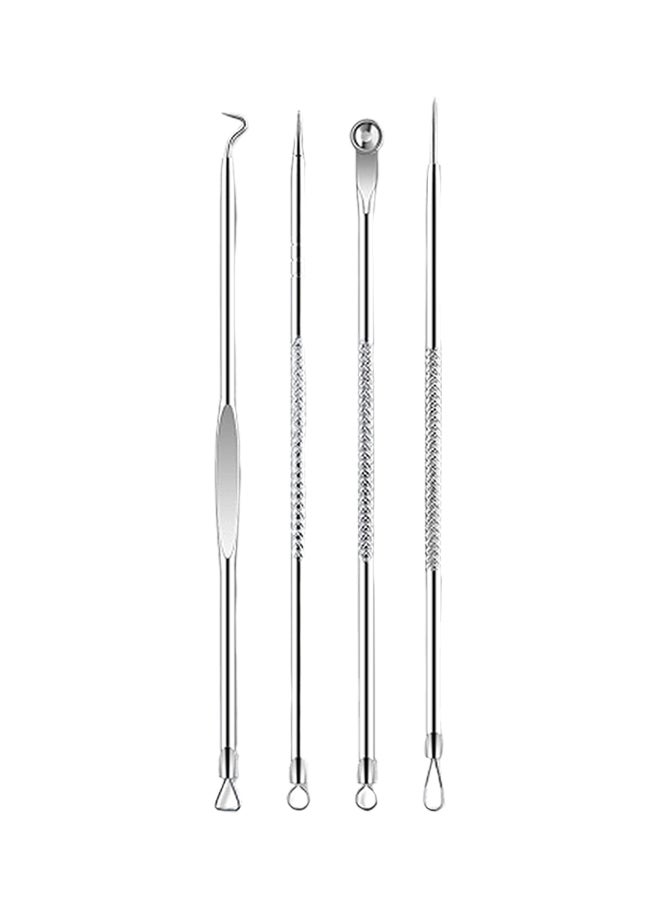 Generic 4-Piece Acne Blackhead Removal Needles Set Silver 127mm
