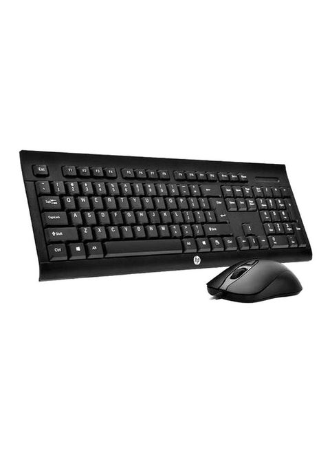 USB Wired Keyboard And Mouse Set Black