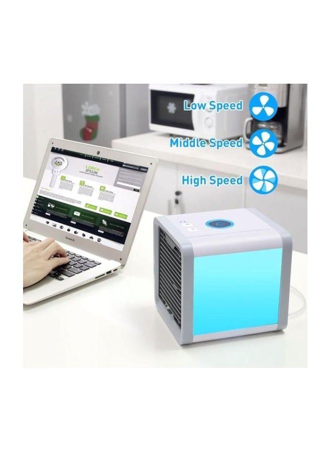 Generic USB Mini Portable Air Cooler Blue/White/Silver  - Image 2