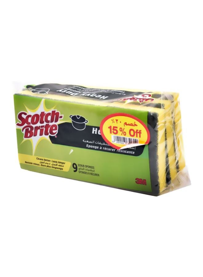 Scotch Brite 9-Piece Cleaning Sponge Set Yellow/Black