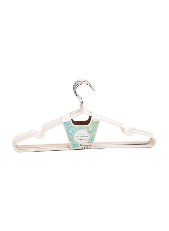 HJ 10-Piece Cloth Hanger Set White/Silver 40x20centimeter 