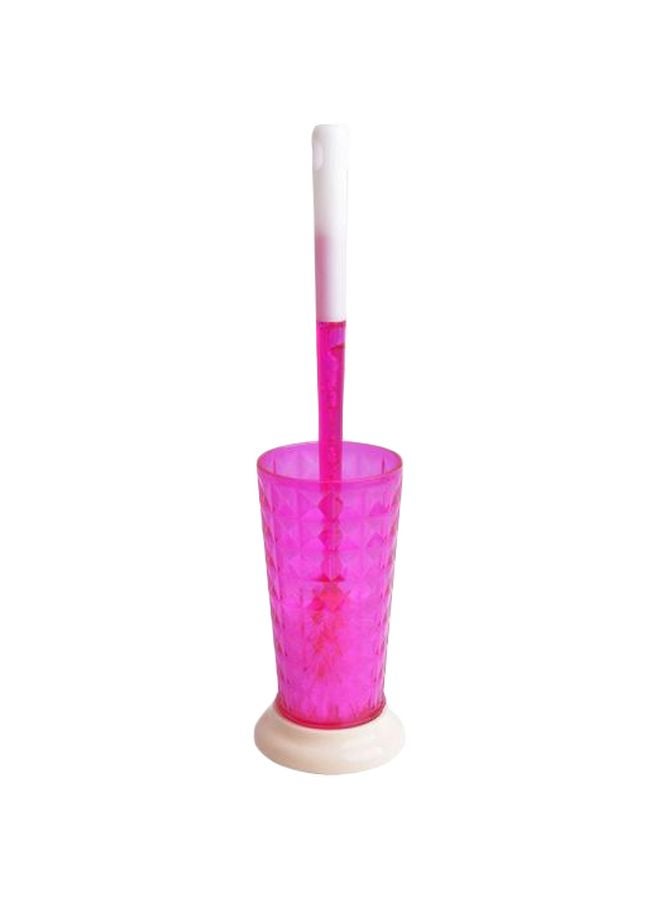 Plastic Cleaning Brush With Pot Pink