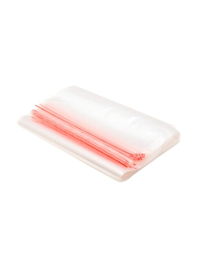 25-Piece Polyethylene Zippered Bag Set Clear/Red