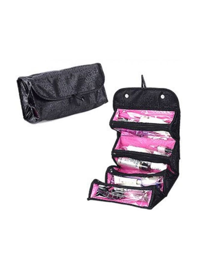 علبة تنظيم مستحضرات التجميل أسود/وردي - Image 2
