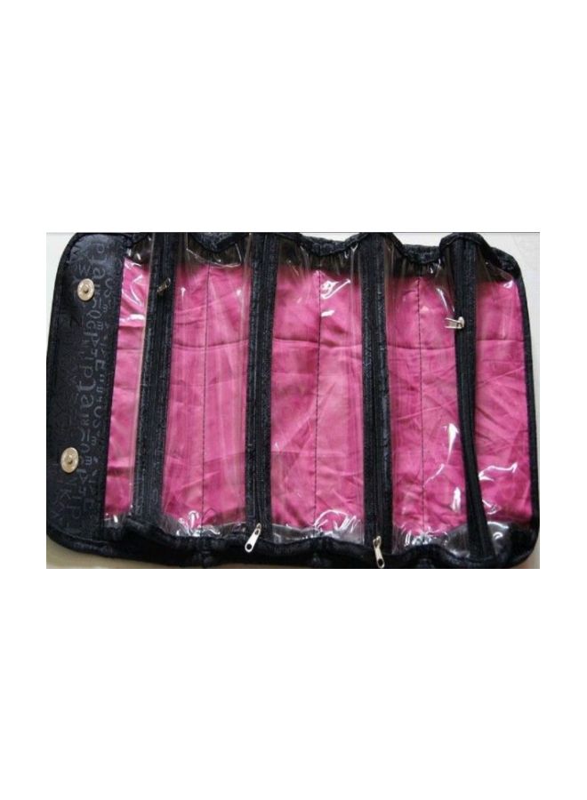 علبة تنظيم مستحضرات التجميل أسود/وردي - Image 4