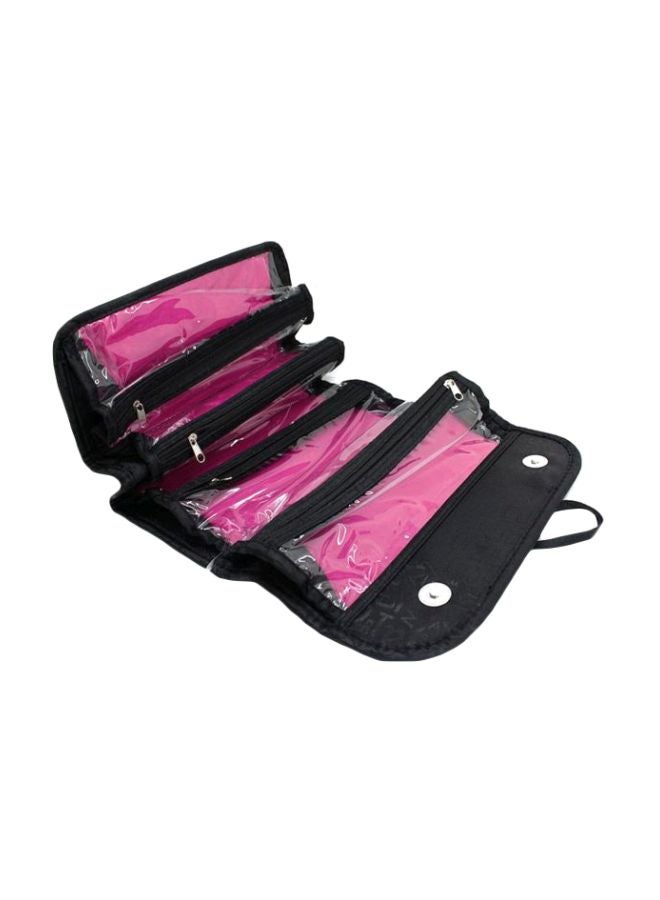 علبة تنظيم مستحضرات التجميل أسود/وردي - Image 1