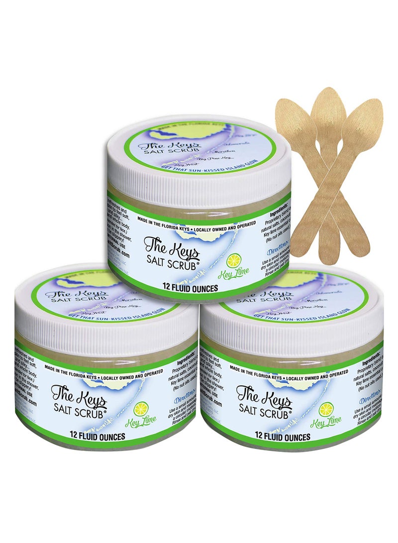 ذا كيز سالت سكراب مجموعة مقشر بشرة بأملاح البحر مع ملعقة مجانية من الخشب مكونة من 3 قطع