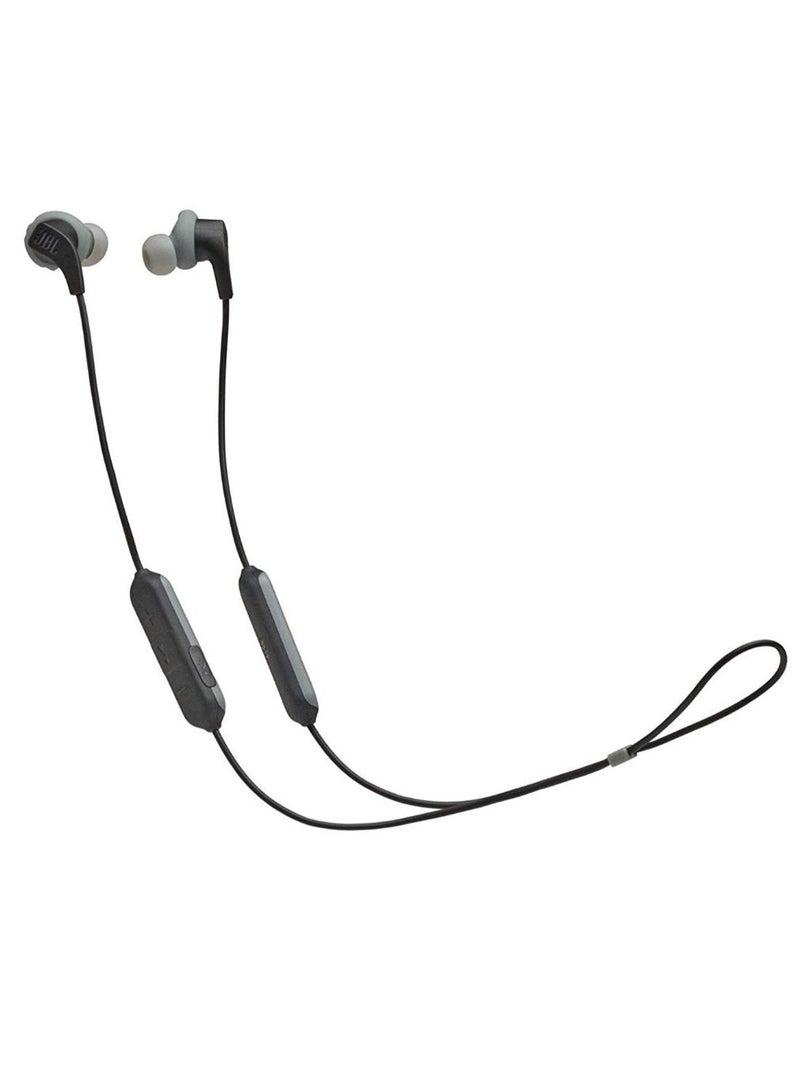 JBL - Endurance Run Sweatproof Sport Wireless In-Ear Earphones - Fliphook - Twistlock + Flexsoft Tech - Magnet Buds Black/Grey - Image 1