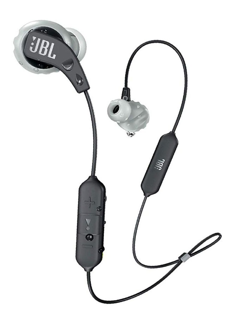 JBL - Endurance Run Sweatproof Sport Wireless In-Ear Earphones - Fliphook - Twistlock + Flexsoft Tech - Magnet Buds Black/Grey - Image 1
