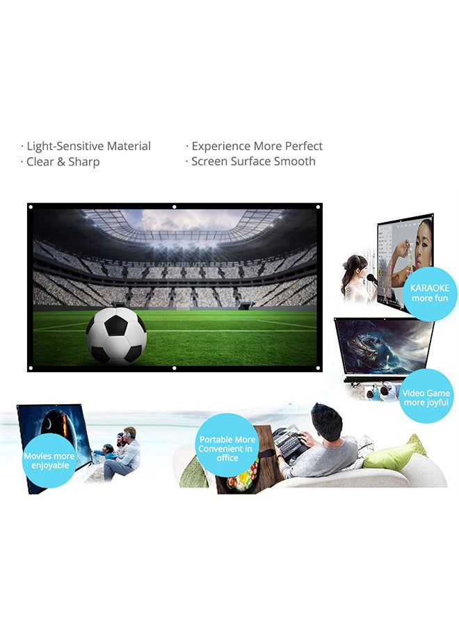 Generic 70-Inch Foldable Projector HD Screen H70 White  - Image 3