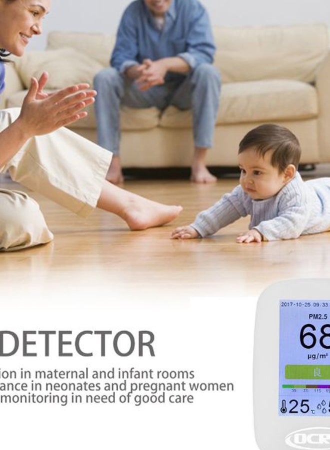 LCD Digital Air  Quality Monitor  Detector XD564500 White - Image 5