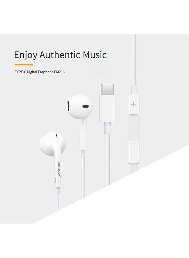 Wopow - Universal Type-C Phone Headset White - Image 1