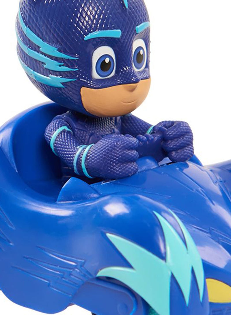 بي جيه ماسكس سيارة كات كار مصغرة مع مجسم شخصية كات بوي أزرق - Image 2