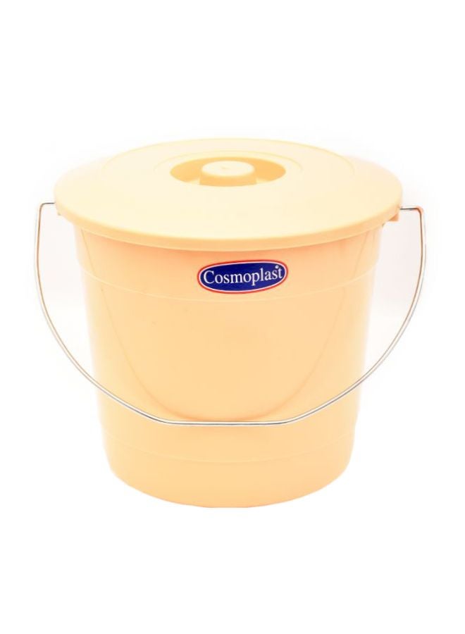 Cosmoplast 3-Liter Round Plastic Bucket With Steel Handle Ivory - Image 1
