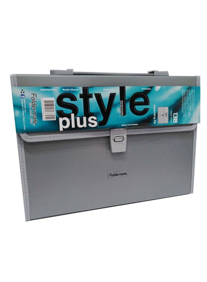 Foldermate - Expanding File Case With Handle Grey - Image 1