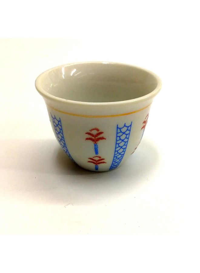 BITA 12-Piece Arabian Cawa Cup Set Beige/Blue/Red 30centimeter  - Image 1