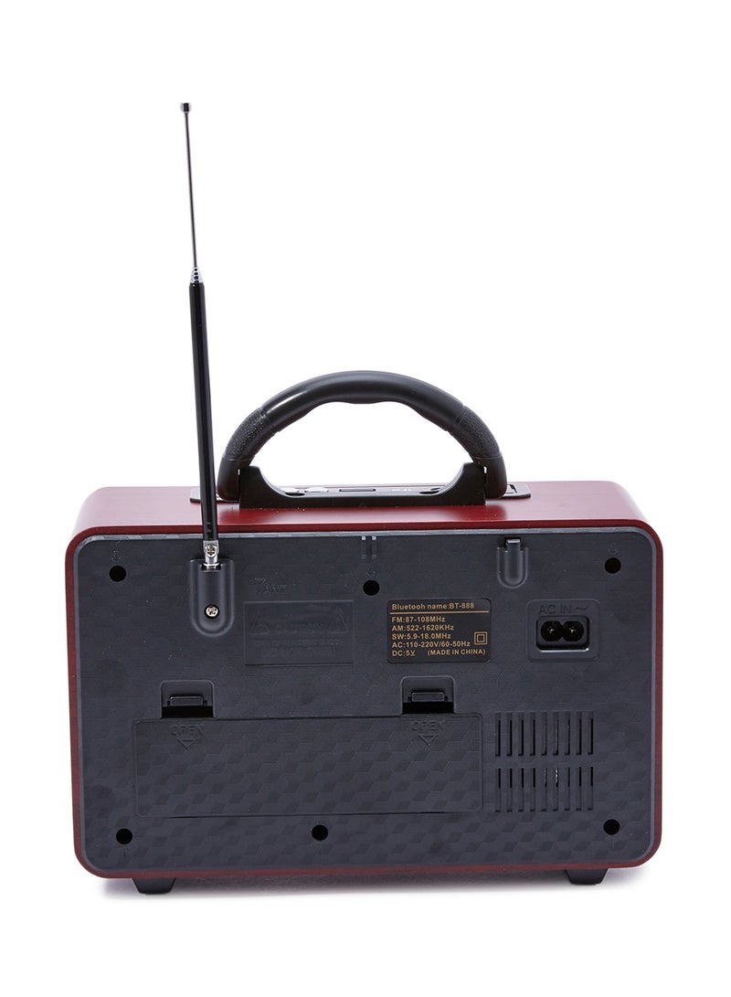 PUXING Portable Bluetooth Radio Speaker With USB Charging Cable M-111BT Black/Brown - Image 3
