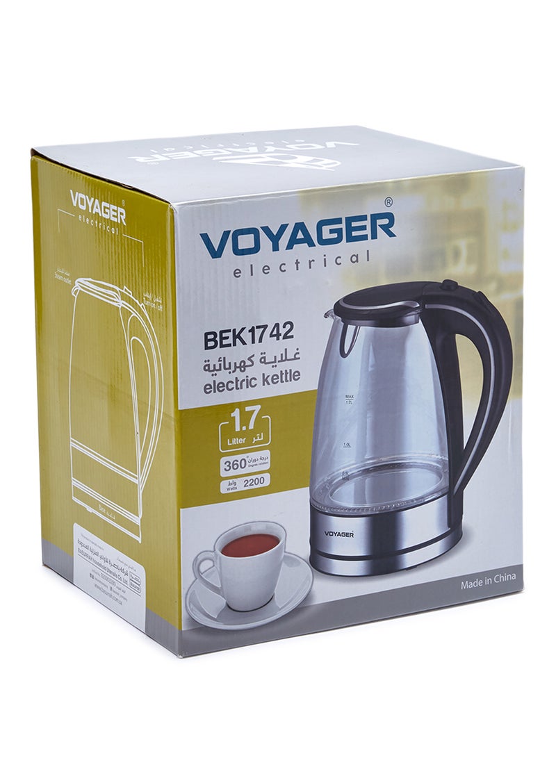 فوييجر غلاية كهربائية 1.7 L 28-00201 أسود/ فضي/ شفاف  - Image 4