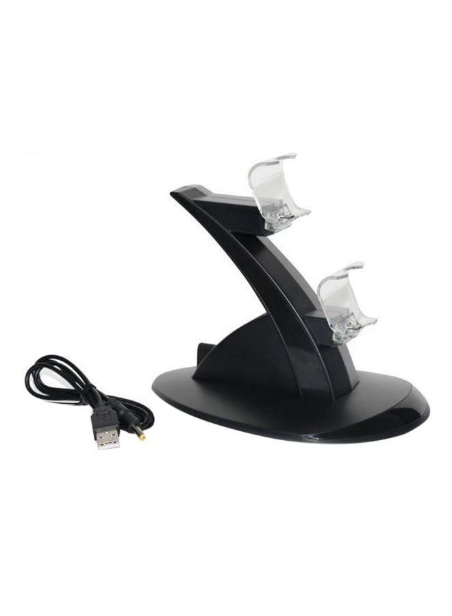 حامل شحن مزدوج سلكي مع محطة شحن سلكية LED USB لجهاز PS4