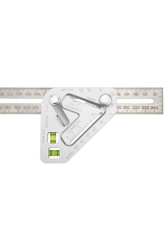 Generic Multifunctional Woodworking Triangle Measuring Tools Silver 35.50x2.00x8.00centimeter  - Image 3