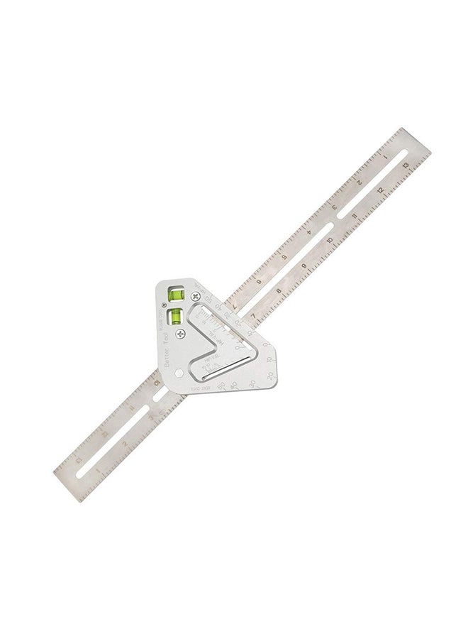 Generic Multifunctional Woodworking Triangle Measuring Tools Silver 35.50x2.00x8.00centimeter  - Image 2