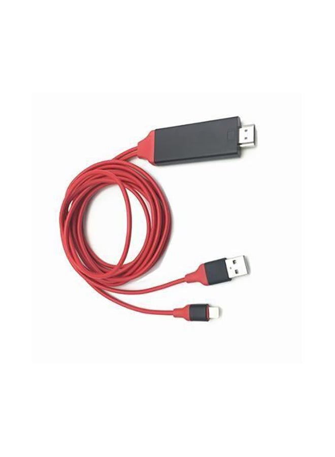 Generic - HDMI To Lightning Cable Adapter Red/Black - Image 1