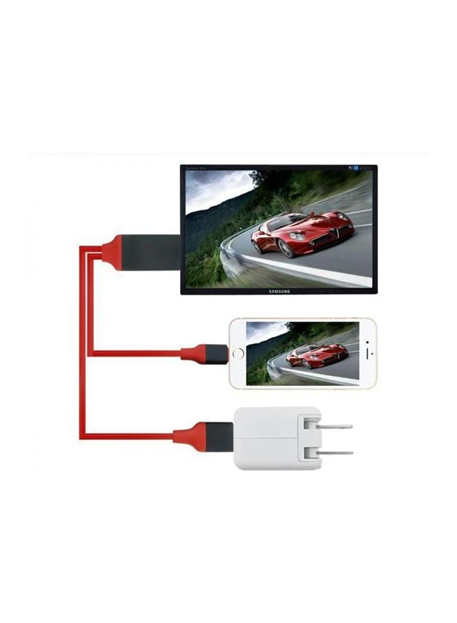 Generic - HDMI To Lightning Cable Adapter Red/Black - Image 1