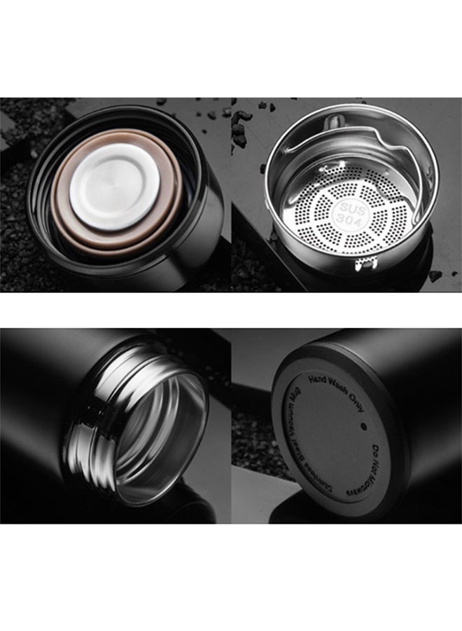meige Stainless Steel Sport Vacuum Water Bottle Black 6.5 x 22.5cm - Image 2