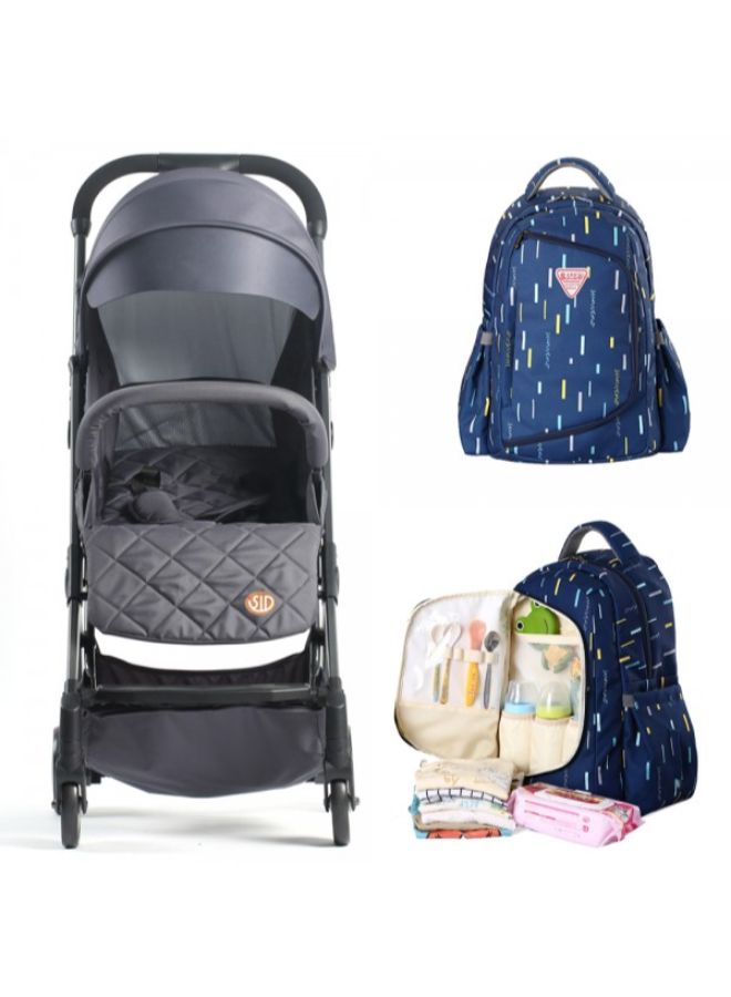 TEKNUM Travel Lite Stroller With Sunveno Diaper Bag And Hooks - Multicolour  - Image 2