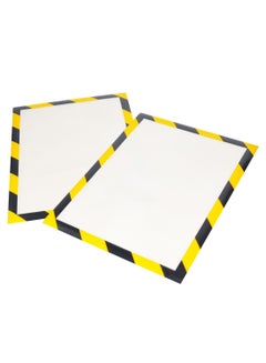 Durable 2-Piece A4 Magnetic Security Frame Set Yellow/Black 