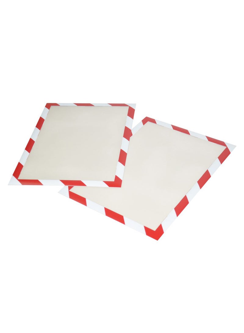 Durable 2-Piece A4 Magnetic Security Frame Set Red/White 