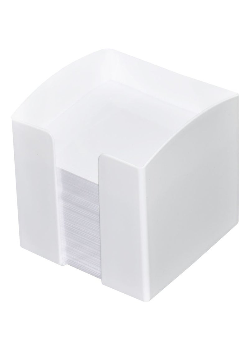 حامل مذكرات بتصميم صندوق ملاحظات غير شفاف بتصميم عصري أبيض