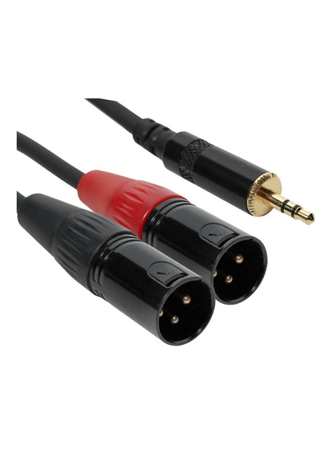 Generic 3pin 2 XLR Female to 3.5mm 1/8'' TRS Male Plug Stereo Audio Cable Adapter Black  - Image 2
