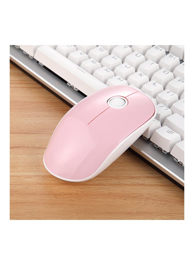 FD 2.4G Wireless Mute Mouse Optical Tracking Power Saving Smooth Scroll Wheel Pink - Image 2