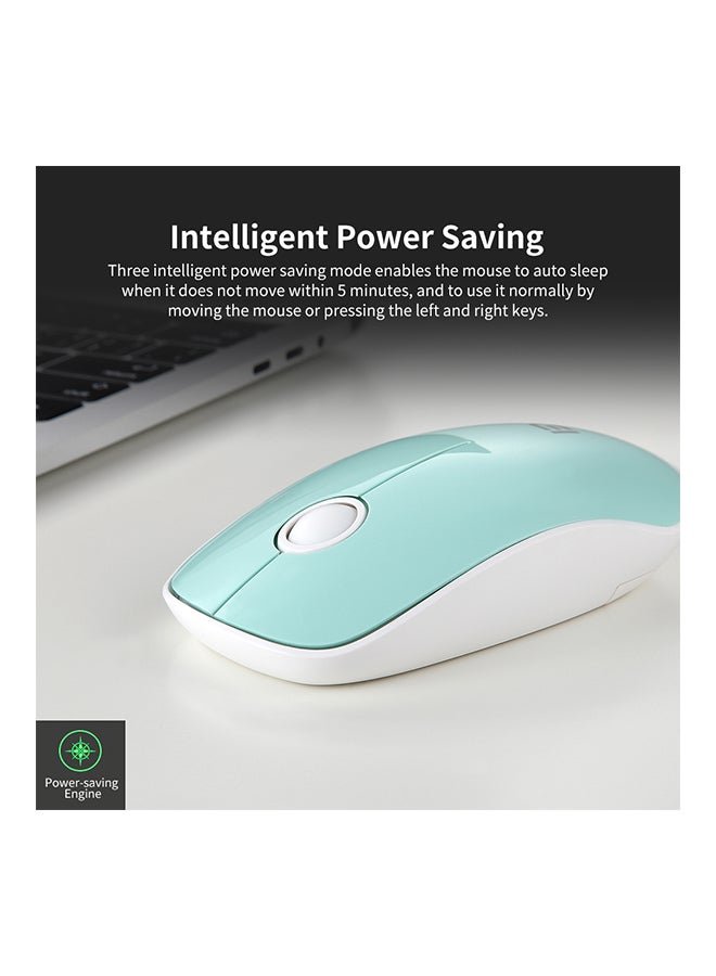 FD 2.4G Wireless Mute Mouse Optical Tracking Power Saving Smooth Scroll Wheel Green - Image 2