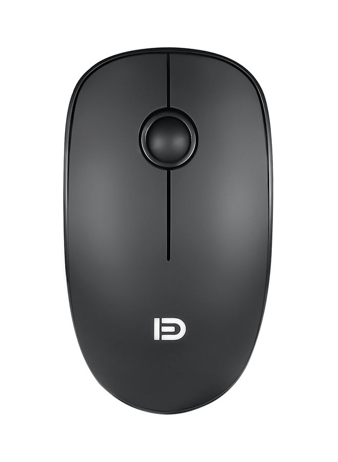 FD 2.4G Wireless Mute Mouse Optical Tracking Power Saving Smooth Scroll Wheel Black  - Image 1